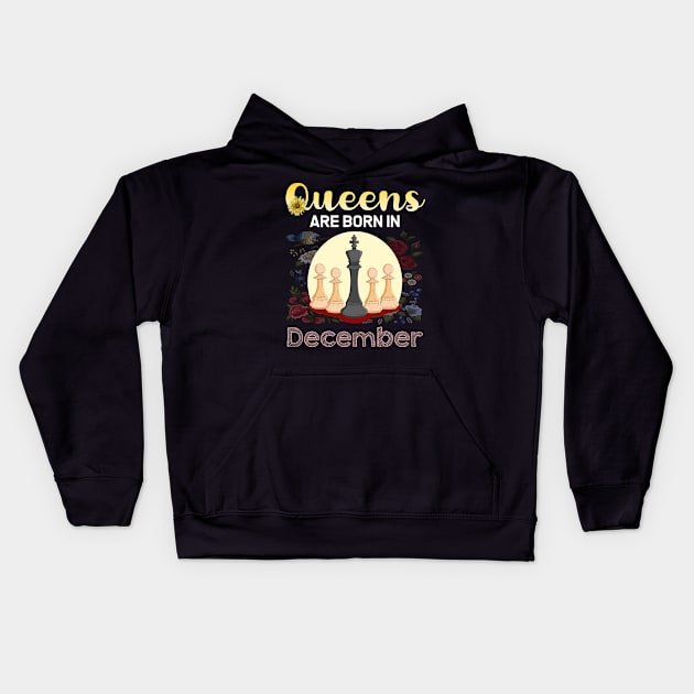 Queen Chess December Kids Hoodie by symptomovertake